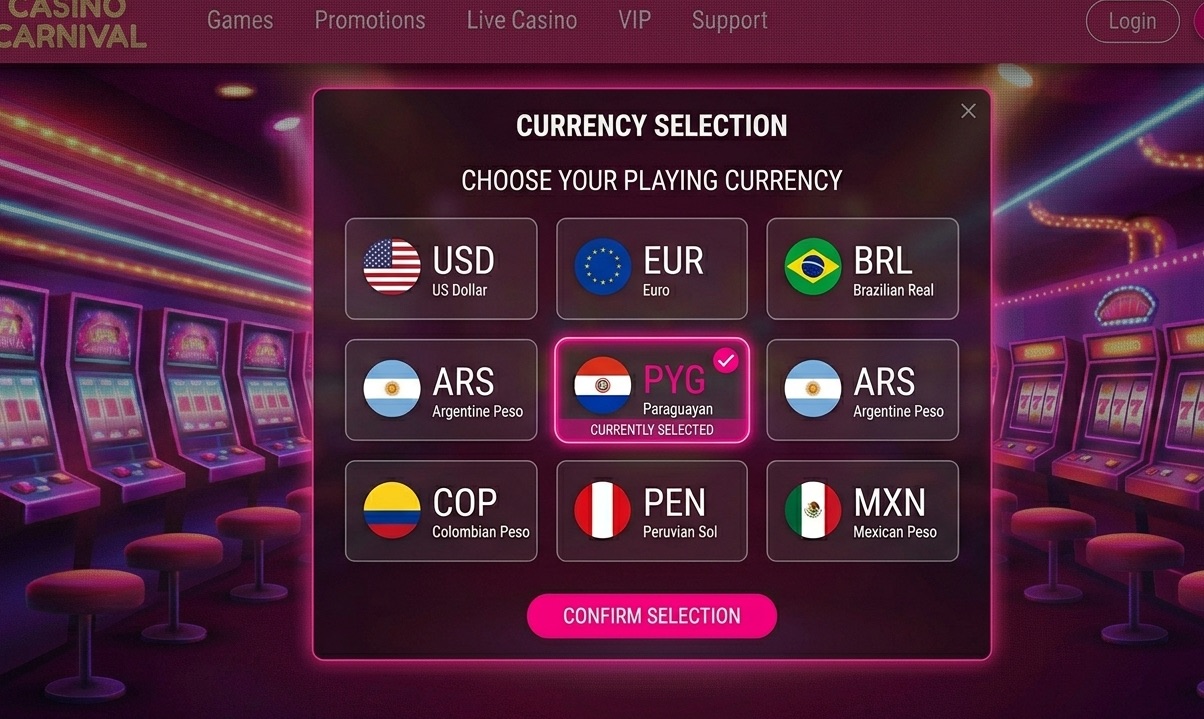 Paso 2 — Selecciona PYG y verifica tu cuenta